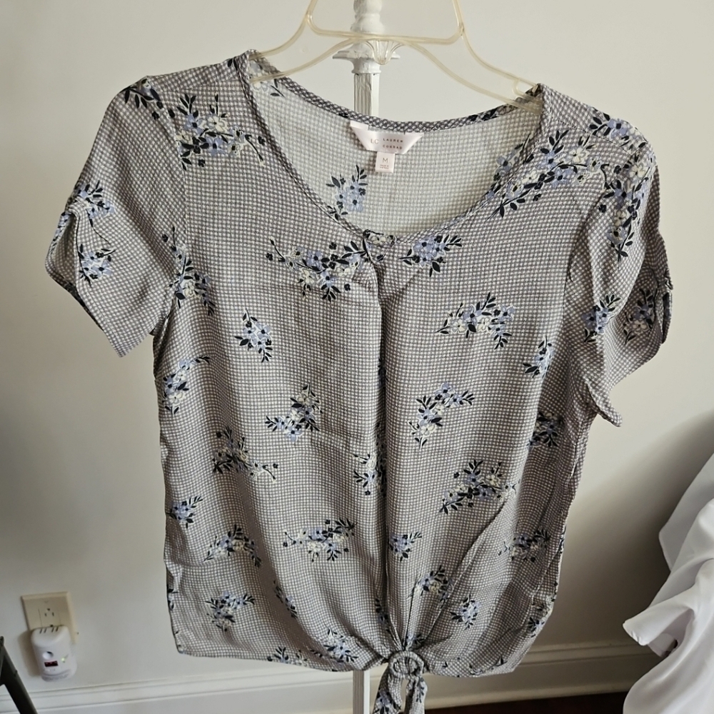 Lc Lauren Conrad Floral Print Blouse Top Medium
